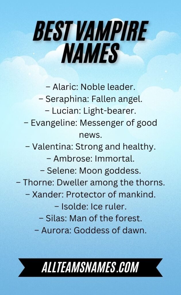 Best Vampire Names