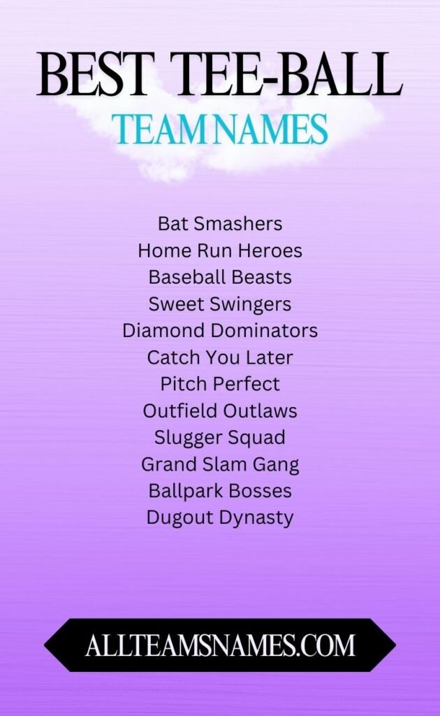 Best Tee-ball team names