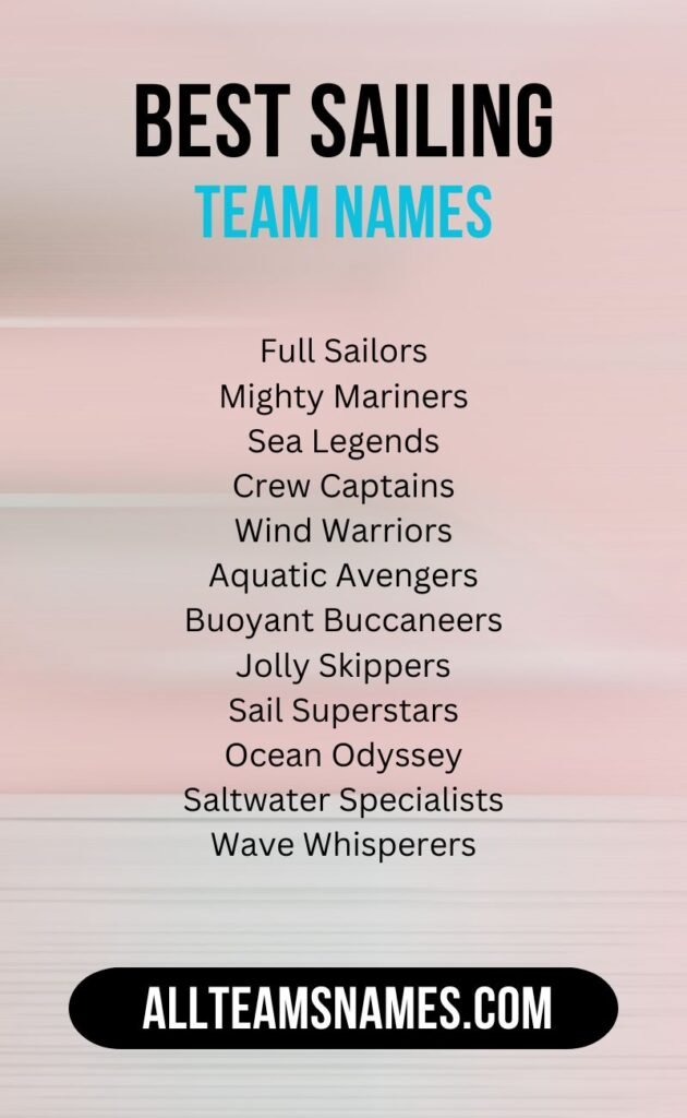 Best Sailing Team Names