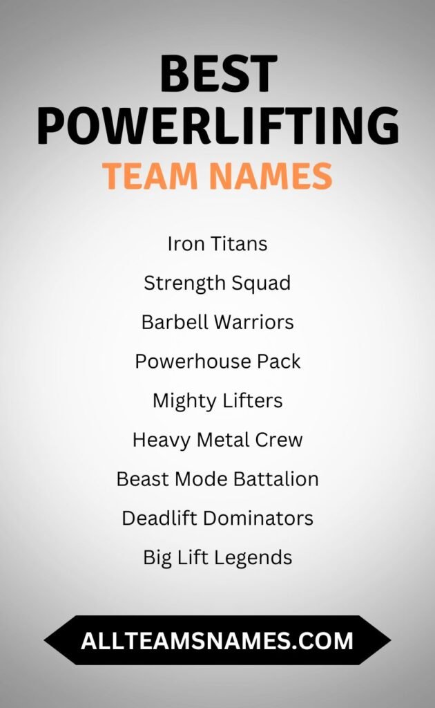 Best Powerlifting Team Names