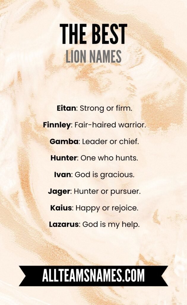 The Best Lion Names With Meanings