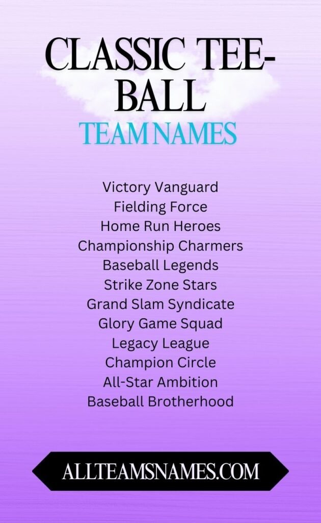 Classic Tee-Ball team names