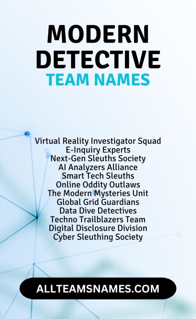 Modern Detective Team Names