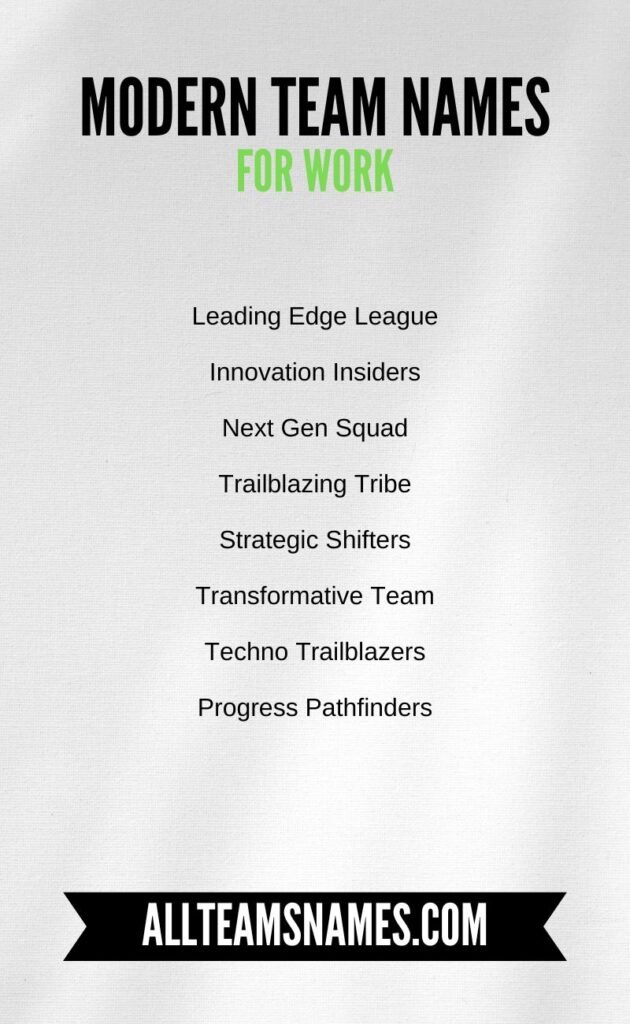 Modern Team Names for Work