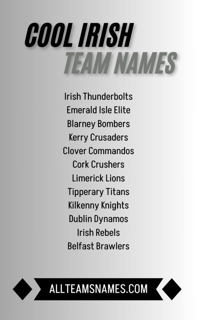 Cool Irish Team Names