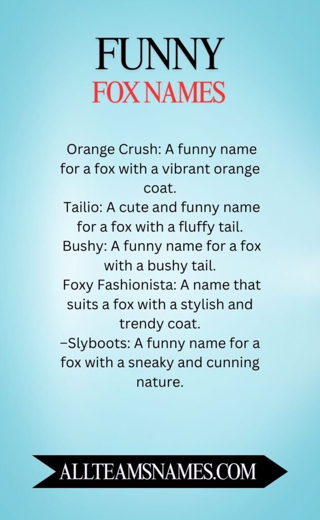 Funny Fox Names