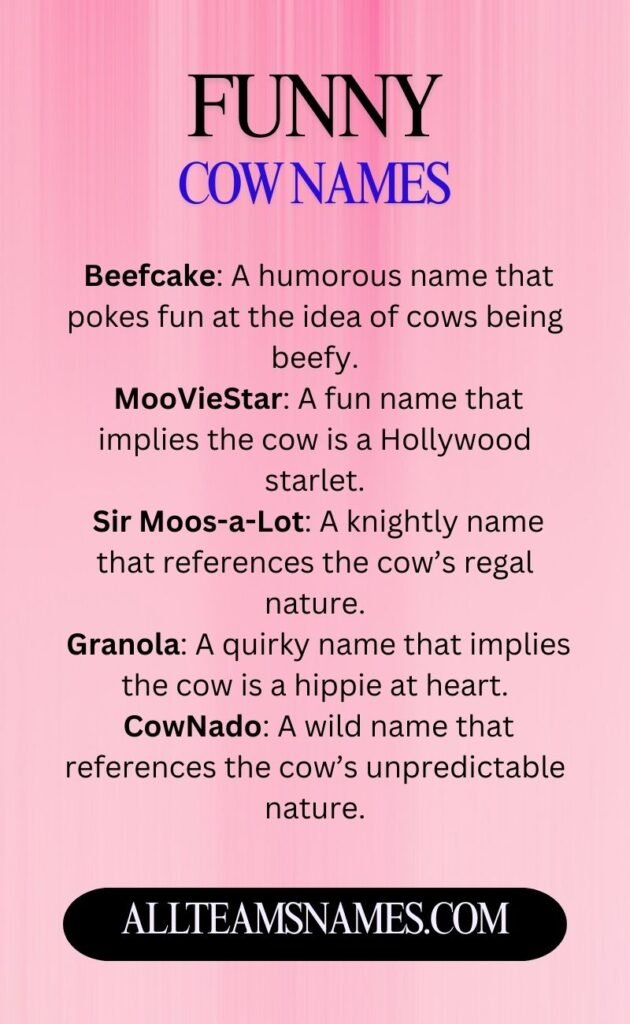 Funny Cow Names