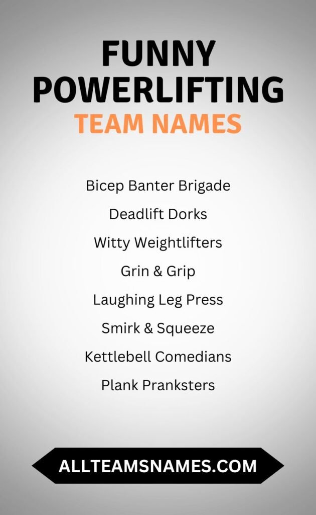 Funny Powerlifting Team Names