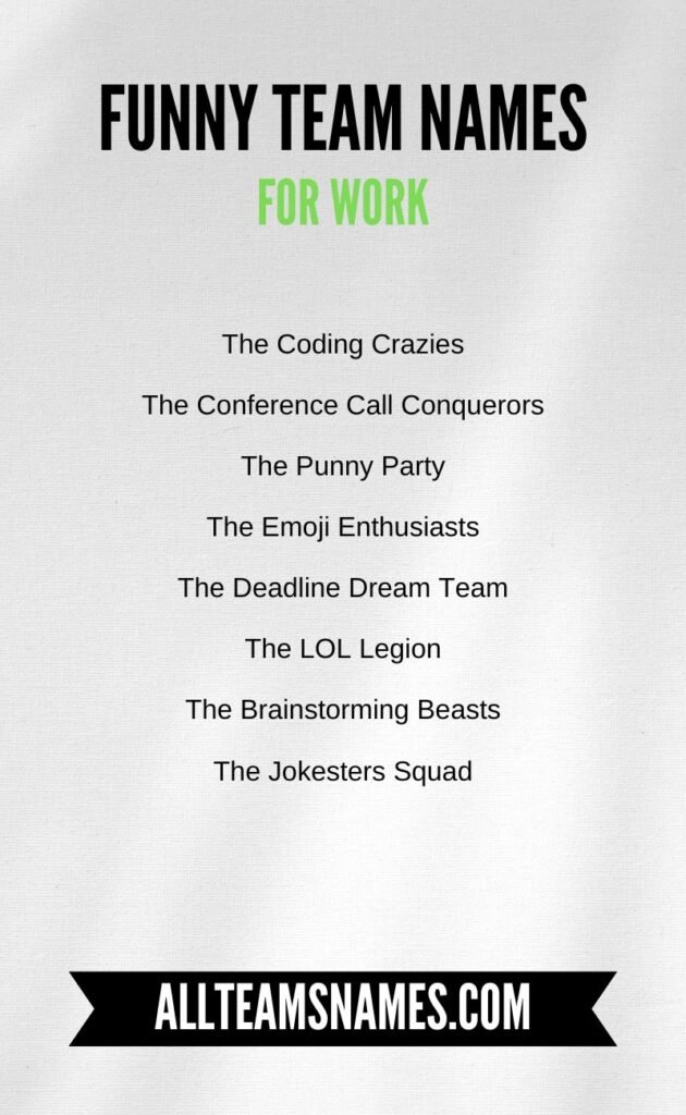 Funny Team Names for Work