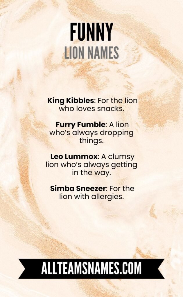 Funny Lion Names