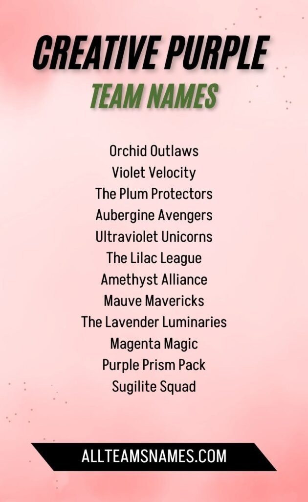 Creative Purple Team Names