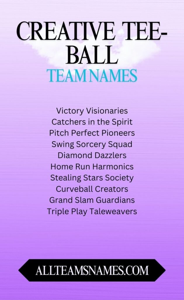 Creative Tee-ball team names