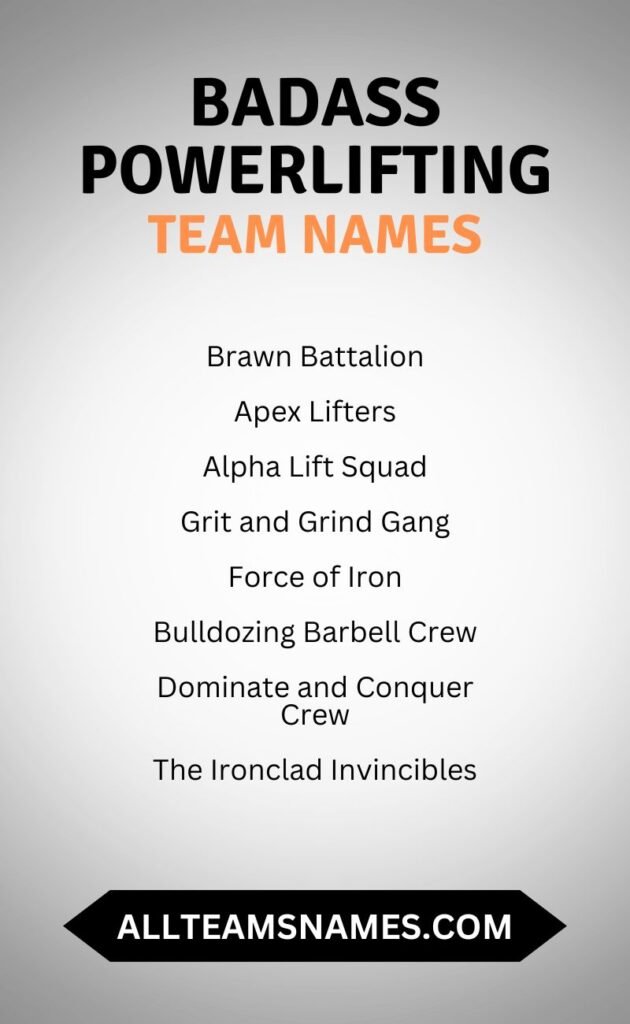 Badass Powerlifting Team Names