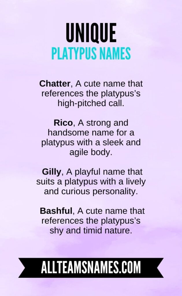 Unique Platypus Names