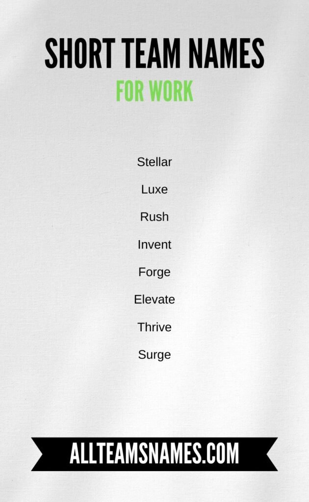 Short Team Names for Work