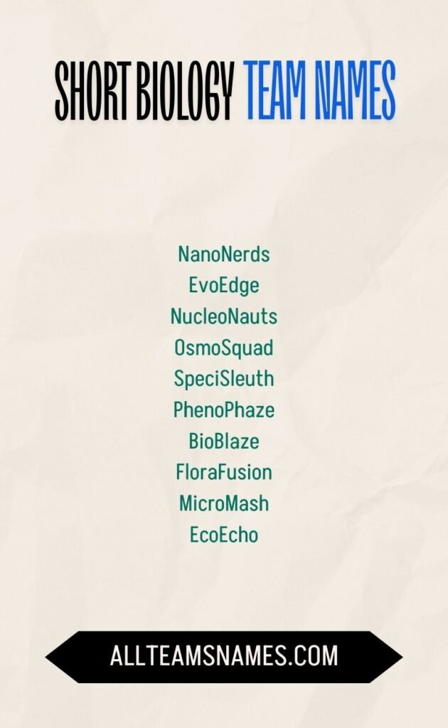 Creative Biology team names