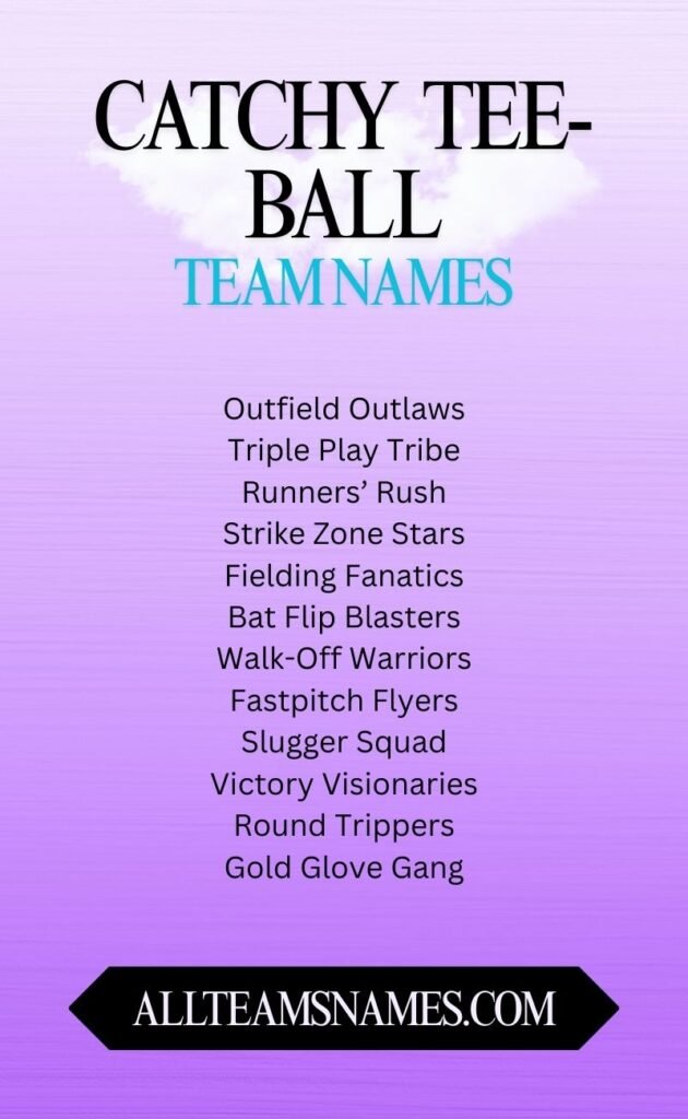 Catchy Tee-ball team names