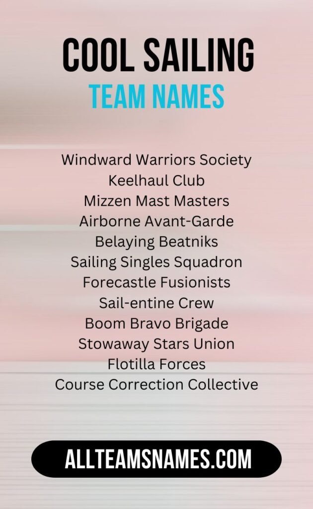 Cool Sailing Team Names