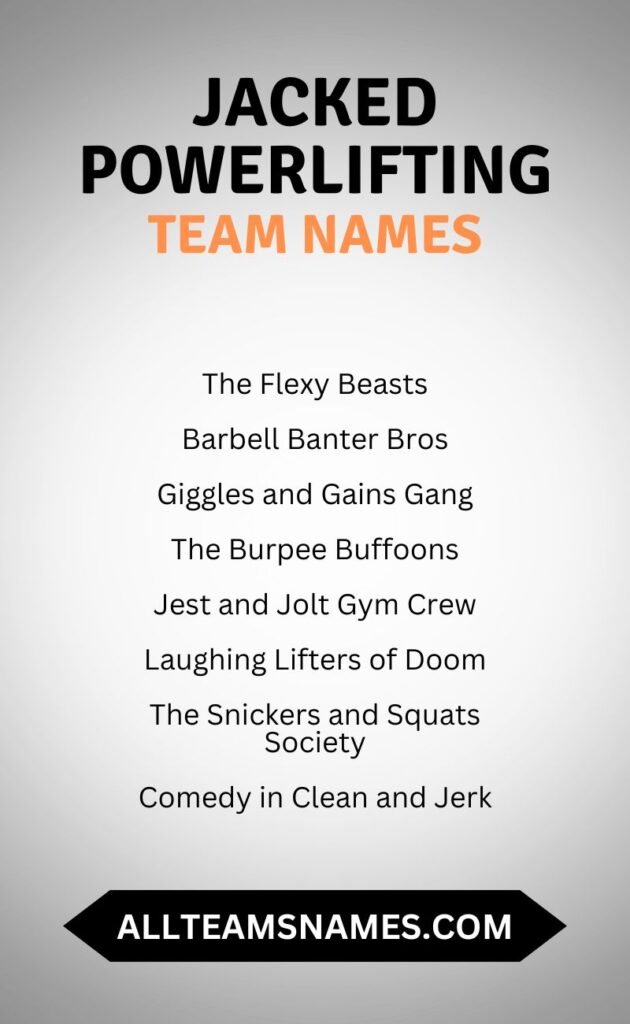 Jacked Powerlifting Team Names