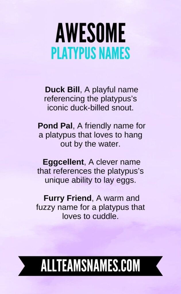 Awesome Platypus Names