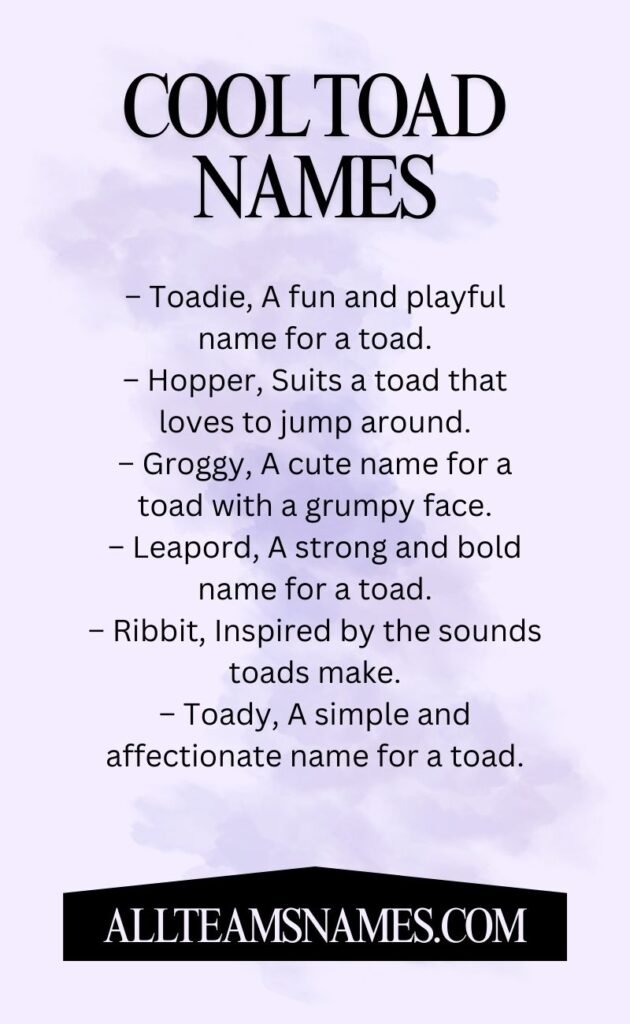 Cool Toad Names