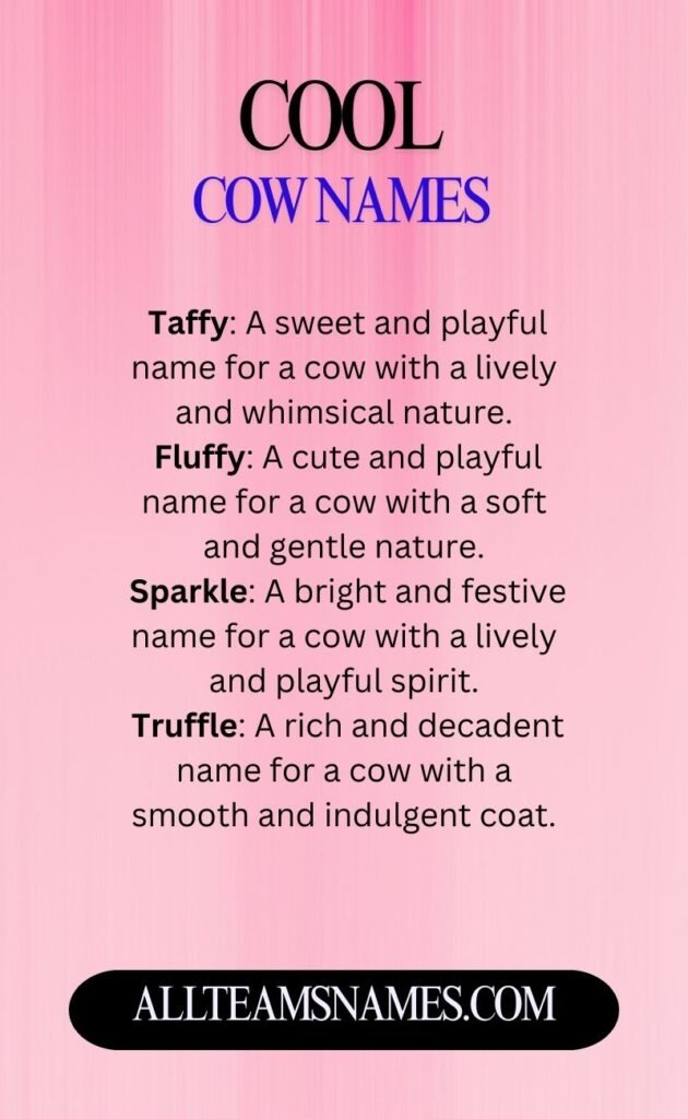 Cool Cow Names