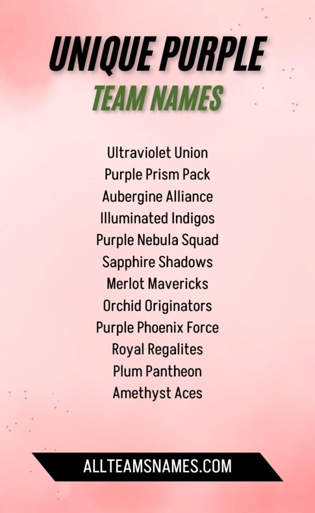Unique Purple Team Names
