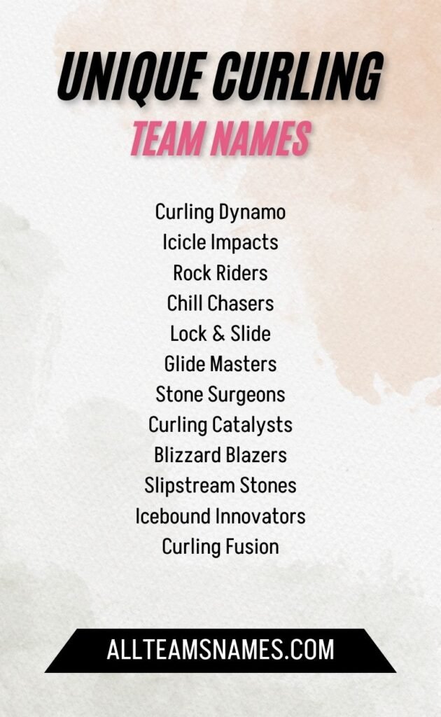 Unique Curling Team Names
