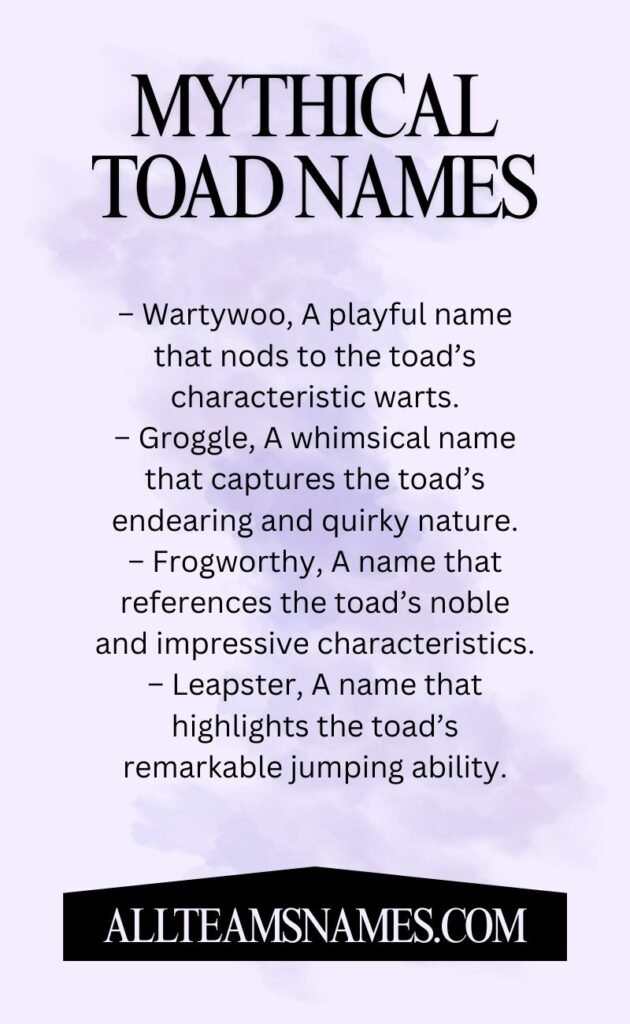 Mythical Toad Names