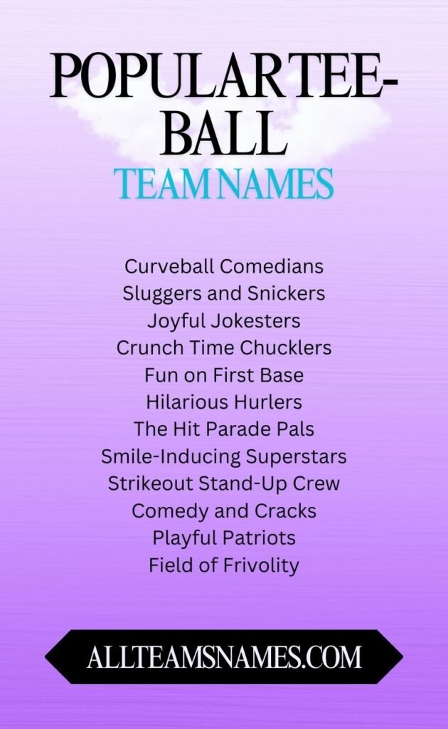 Popular Tee-Ball Team Names