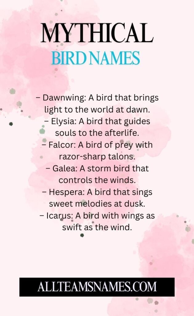 Mythical Bird Names