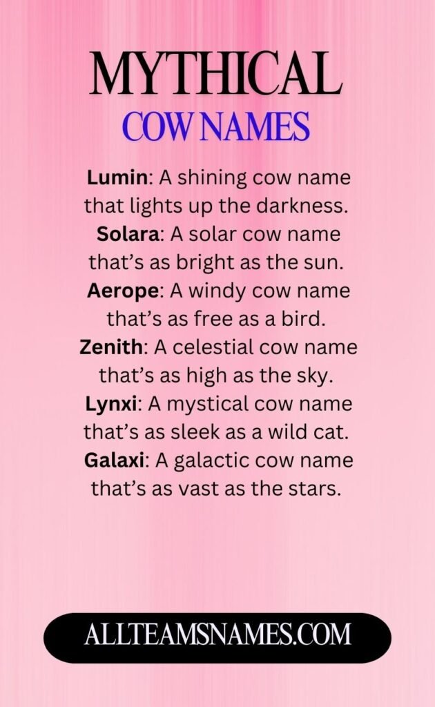 Mythical Cow Names