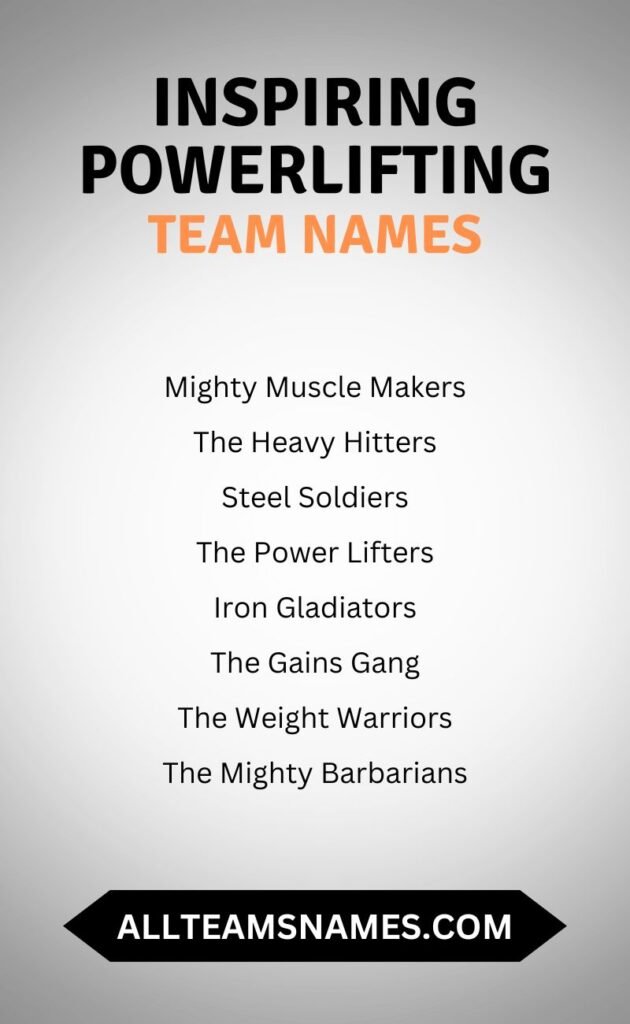 Inspiring powerlifting team names