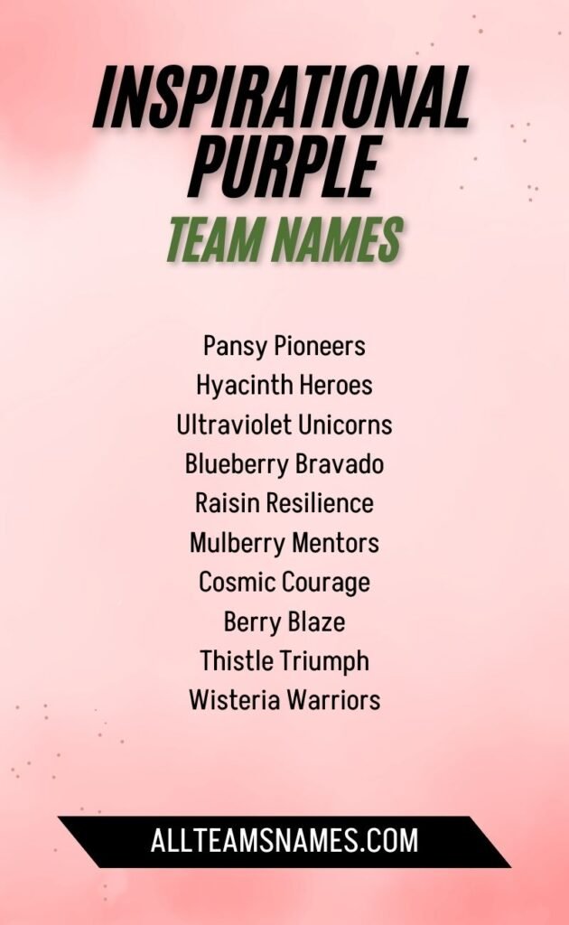 Inspirational Purple Team Names