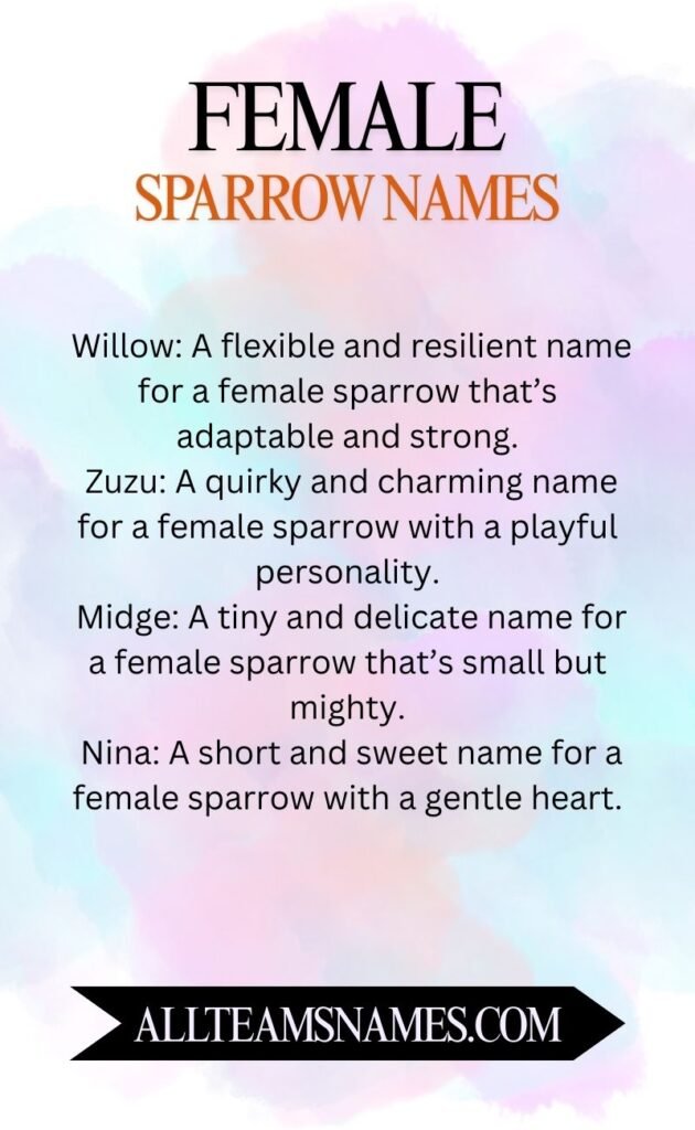 Female Sparrow Names