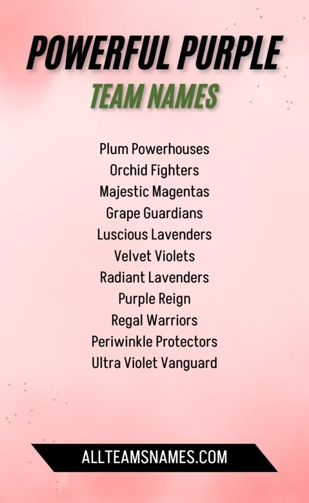 Powerful Purple Team Names