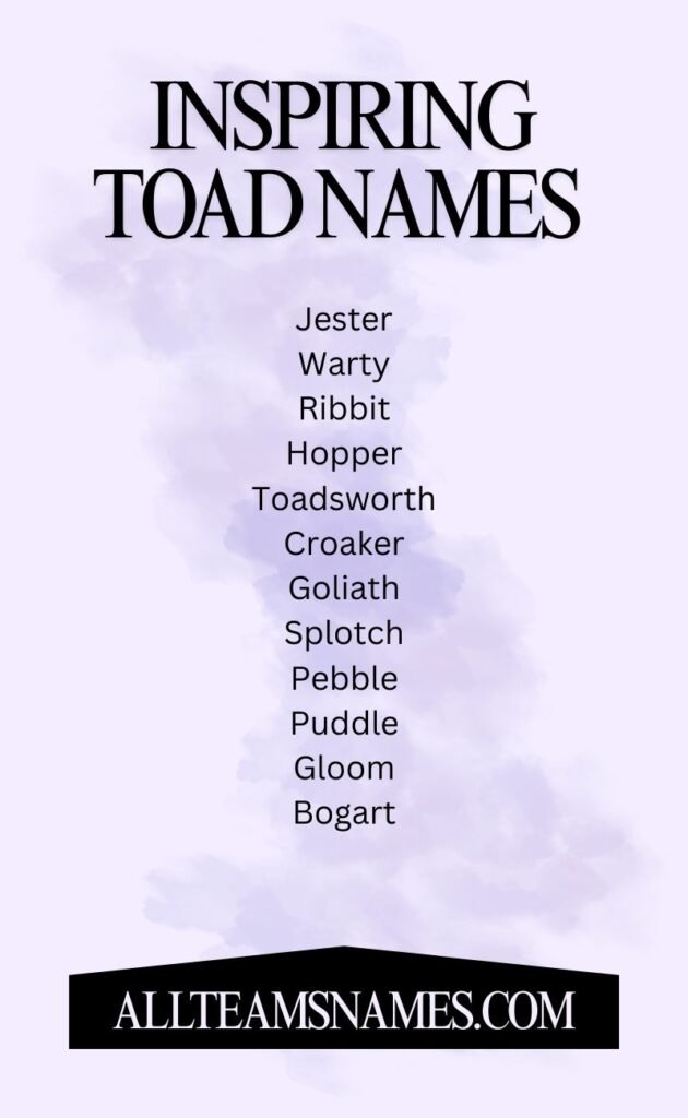 inspiring toad names