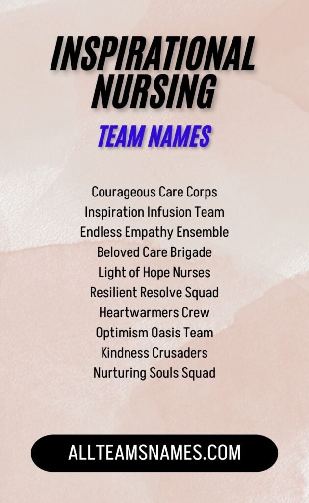 Inspirational Nursing Team Names