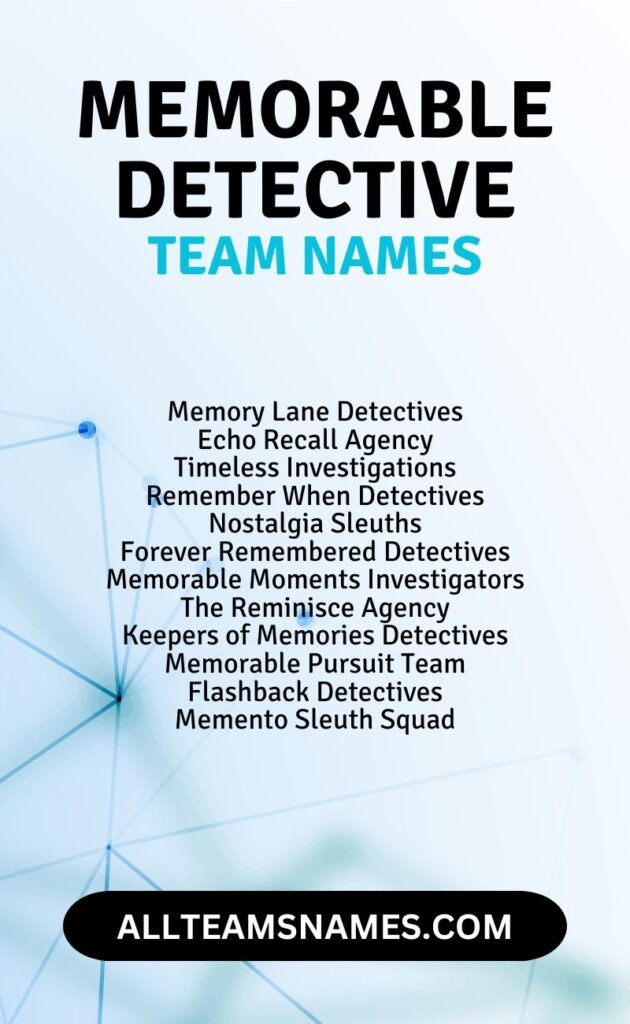 Memorable Detective Team Names