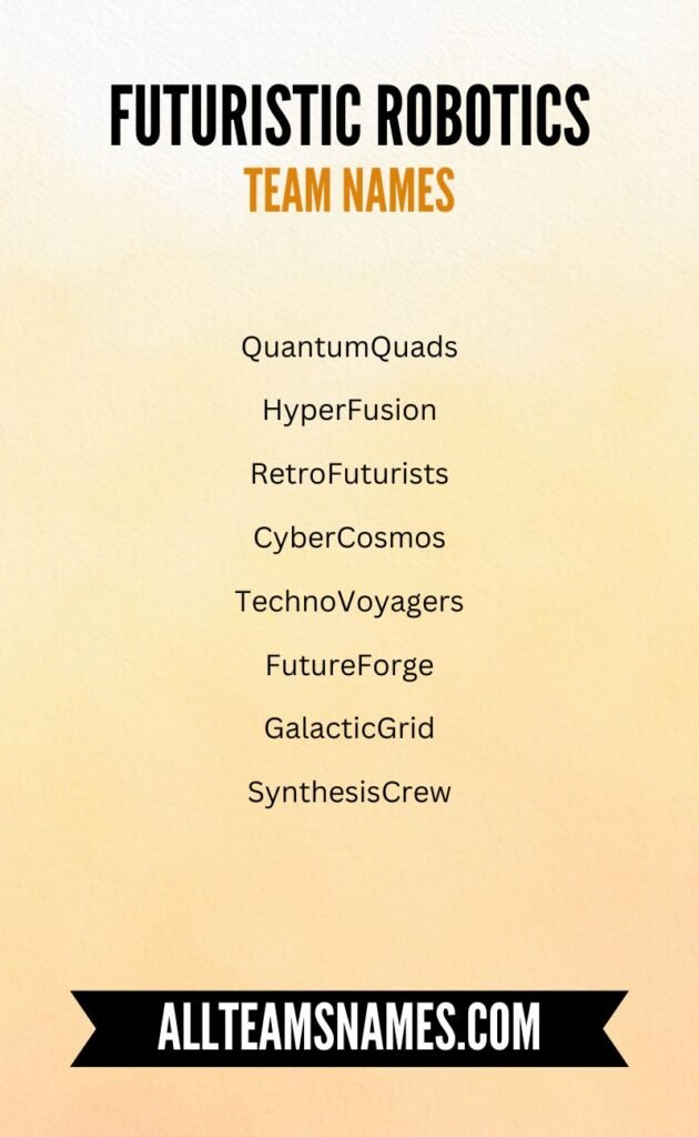 Futuristic Robotics Team Names