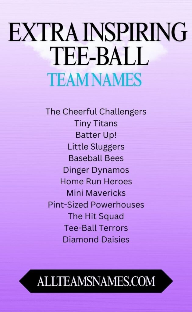 Catchy tee-ball team names 