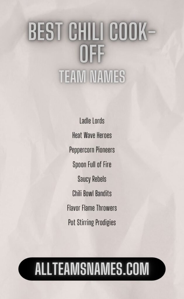 Best Chili Cook-Off Team Names