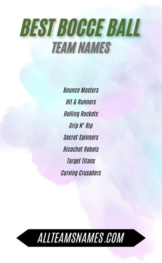 Best Bocce Ball Team Names