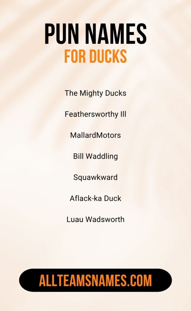 Pun Names for Ducks: