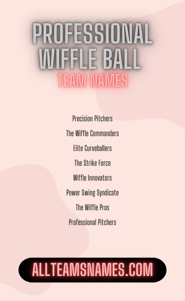 Professional Wiffle Ball Team Names