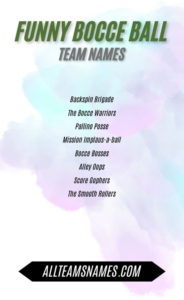 Funny Bocce Ball Team Names