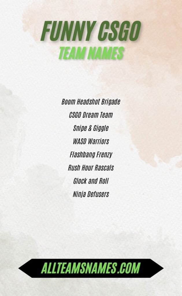 Funny CSGO Team Names