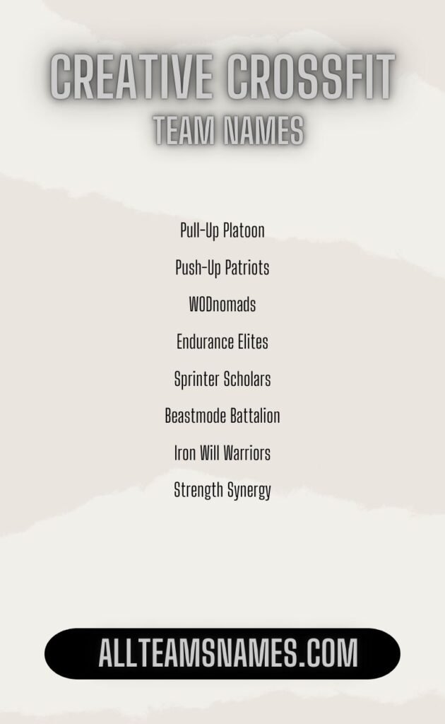 Creative Crossfit Team Names