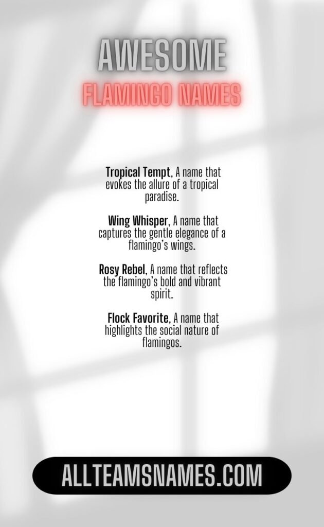 Awesome Flamingo Names