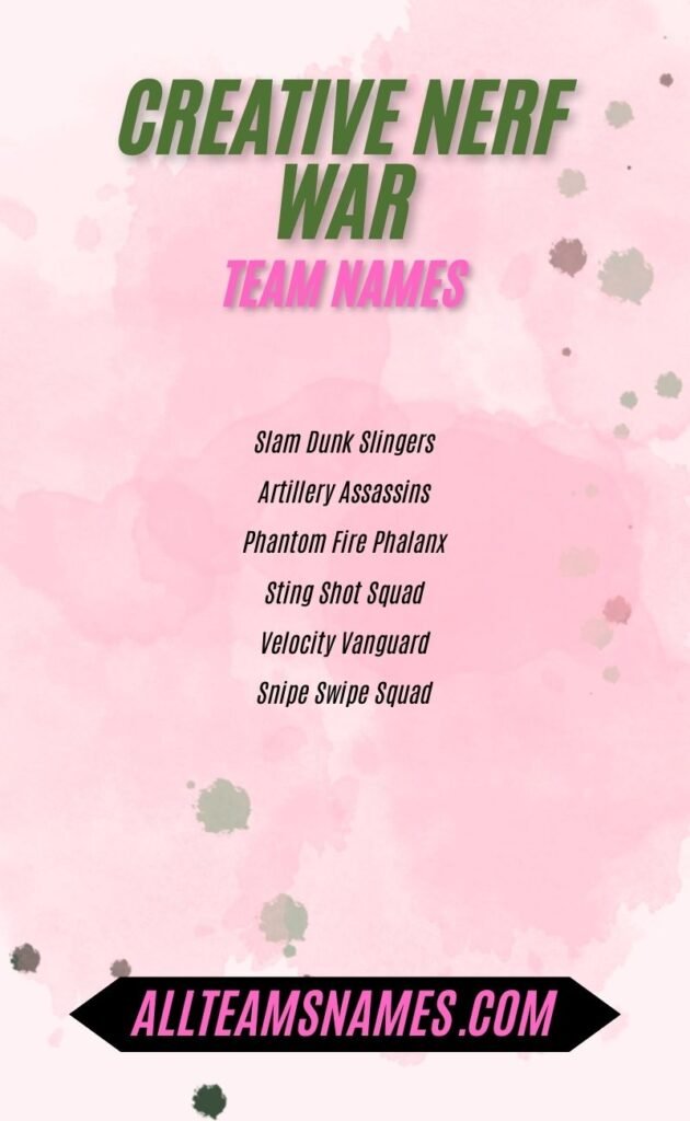 Creative Nerf War Team Names